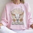Large Light Pink Taurus Zodiac Astrology Horoscope Celestial Bull Constellation Artwork Sweatshirt
