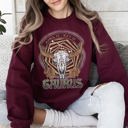 Large Maroon Taurus Zodiac Astrology Horoscope Celestial Bull Constellation Artwork Sweatshirt