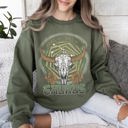 XXL Military Green Taurus Zodiac Astrology Horoscope Celestial Bull Constellation Artwork Sweatshirt