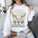 Small White Taurus Zodiac Astrology Horoscope Celestial Bull Constellation Artwork Sweatshirt