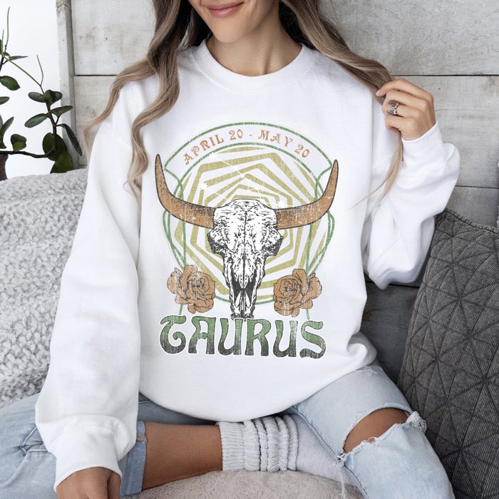 Taurus Zodiac Astrology Horoscope Celestial Bull Constellation Artwork Sweatshirt