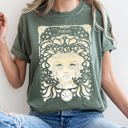 Medium Moss Dark Green Virgo Celestial Zodiac Horoscope Astrology Constellation Sign Mystic Vintage Cosmos Comfort Colors Tee