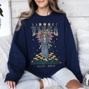 XXXL Navy Virgo Zodiac Astrology Horoscope Constellation Moon Phases Crystal Talisman Graphic Sweatshirt