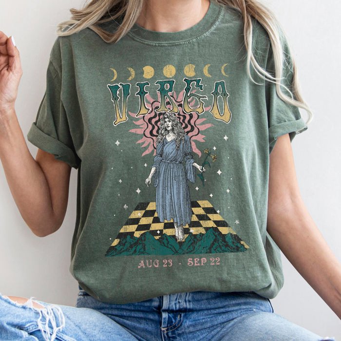 Virgo Zodiac Horoscope Astrology Celestial Signs And Planetary Alignment Comfort Colors Tee