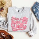 Medium Ash Light Gray Holly Dolly Christmas Country Music Holiday Cheer Festive Cozy Vibe Graphic Sweatshirt