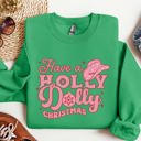 Medium Irish Bright Green Holly Dolly Christmas Country Music Holiday Cheer Festive Cozy Vibe Graphic Sweatshirt