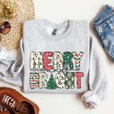 Merry And Bright Christmas Cheer Festive Holiday Lights Snowflake Motif Cozy Cotton Fleece Sweatshirt