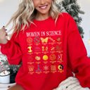 XL Red Women In Science STEM Teacher Empowerment Graphic Sweatshirt For Classroom Inspiration