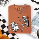 Small Cocker Spaniel Funny Dog Breeds and Skeleton Halloween 50 Plus Breeds Comfort Colors Tee