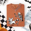 Medium Corgi Funny Dog Breeds and Skeleton Halloween 50 Plus Breeds Comfort Colors Tee