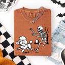Medium Poodle Funny Dog Breeds and Skeleton Halloween 50 Plus Breeds Comfort Colors Tee