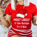  Most Likely To Christmas Family Holiday Memories And Cozy Gatherings Party Tee