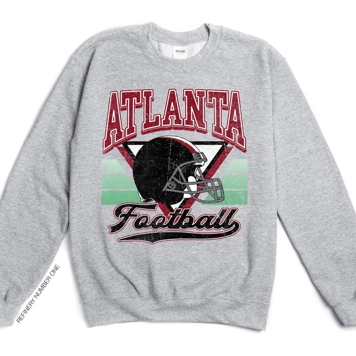 Vintage Football Sublimation Graphic Print With Hometown Team Pride And Classic Style Sweatshirt
