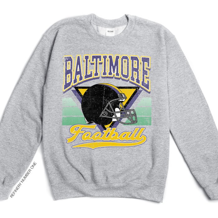 Vintage Football Sublimation Graphic Print With Hometown Team Pride And Classic Style Sweatshirt