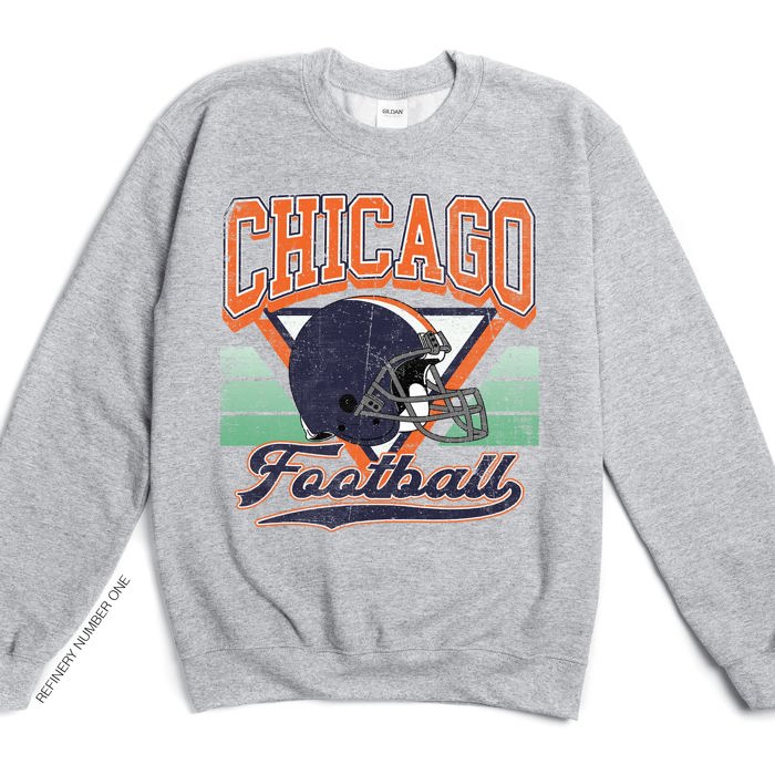 Vintage Football Sublimation Graphic Print With Hometown Team Pride And Classic Style Sweatshirt