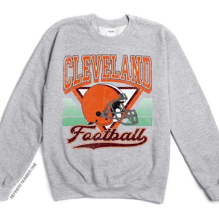 Vintage Football Sublimation Graphic Print With Hometown Team Pride And Classic Style Sweatshirt