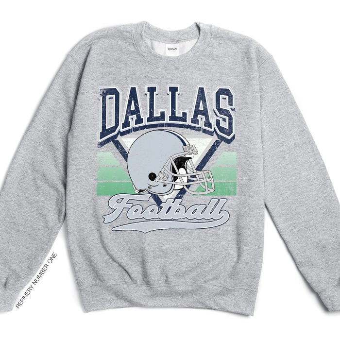 Vintage Football Sublimation Graphic Print With Hometown Team Pride And Classic Style Sweatshirt