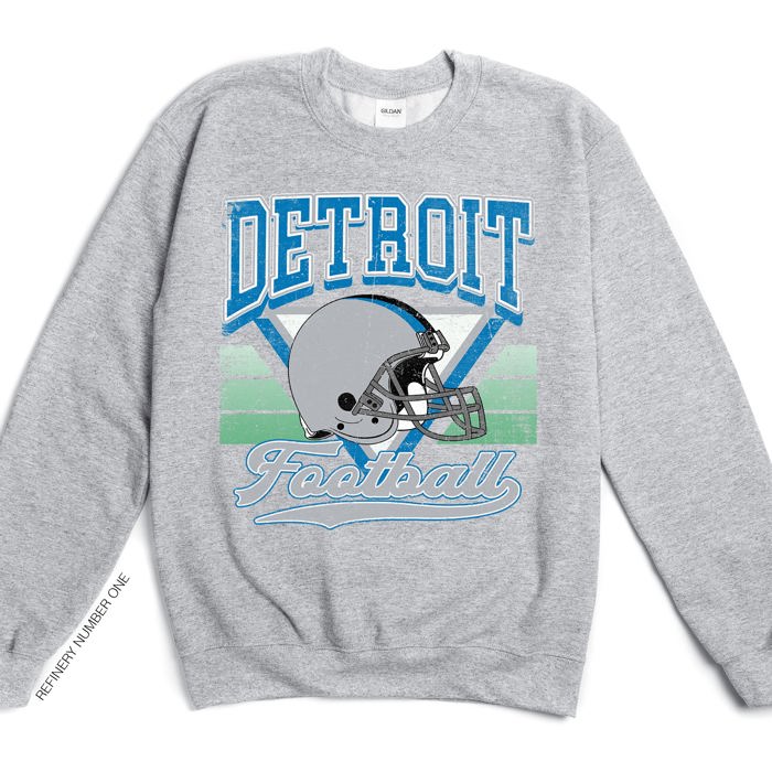 Vintage Football Sublimation Graphic Print With Hometown Team Pride And Classic Style Sweatshirt