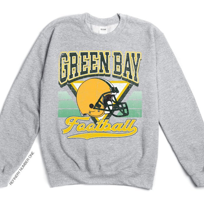 Vintage Football Sublimation Graphic Print With Hometown Team Pride And Classic Style Sweatshirt