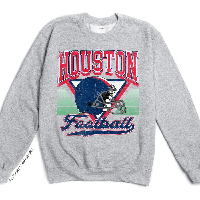 Vintage Football Sublimation Graphic Print With Hometown Team Pride And Classic Style Sweatshirt
