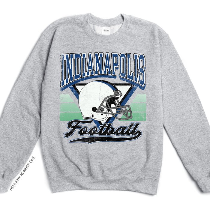Vintage Football Sublimation Graphic Print With Hometown Team Pride And Classic Style Sweatshirt