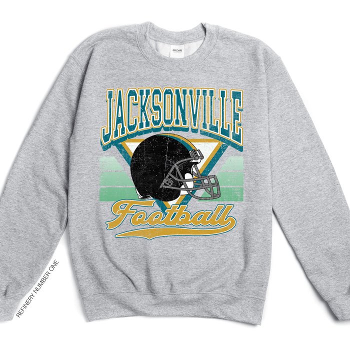 Vintage Football Sublimation Graphic Print With Hometown Team Pride And Classic Style Sweatshirt