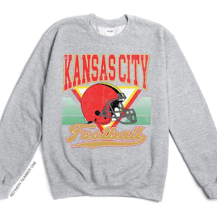 Vintage Football Sublimation Graphic Print With Hometown Team Pride And Classic Style Sweatshirt