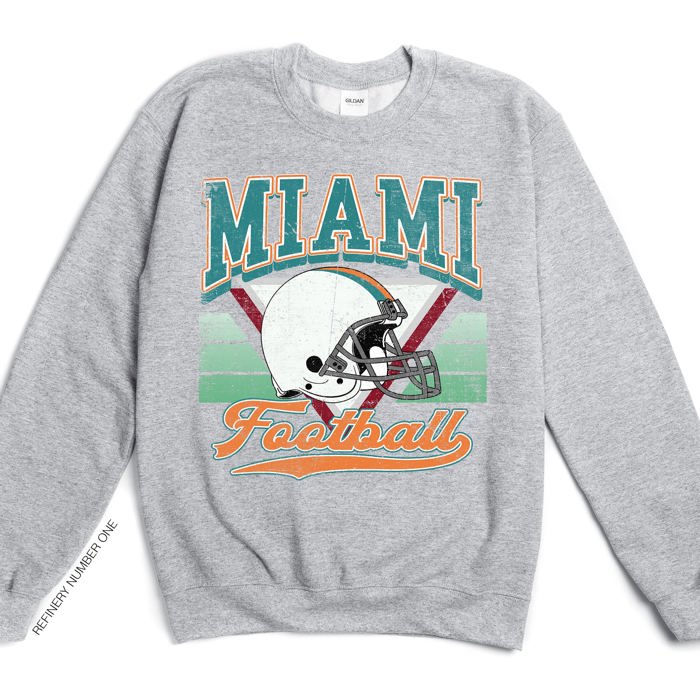 Vintage Football Sublimation Graphic Print With Hometown Team Pride And Classic Style Sweatshirt