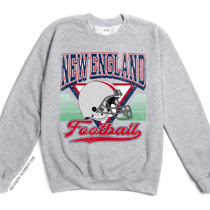Vintage Football Sublimation Graphic Print With Hometown Team Pride And Classic Style Sweatshirt