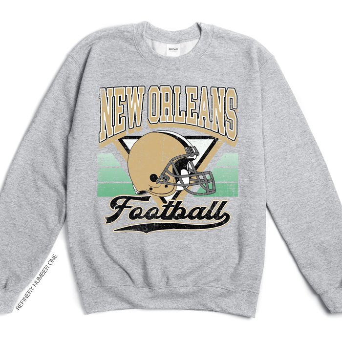 Vintage Football Sublimation Graphic Print With Hometown Team Pride And Classic Style Sweatshirt