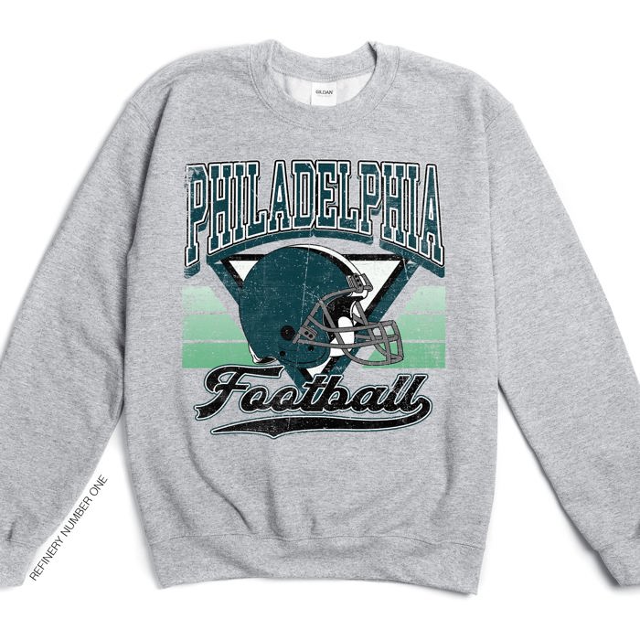 Vintage Football Sublimation Graphic Print With Hometown Team Pride And Classic Style Sweatshirt