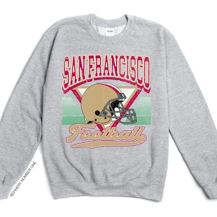 Vintage Football Sublimation Graphic Print With Hometown Team Pride And Classic Style Sweatshirt