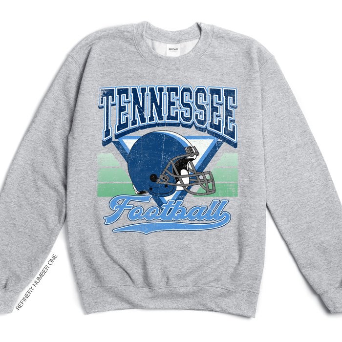Vintage Football Sublimation Graphic Print With Hometown Team Pride And Classic Style Sweatshirt