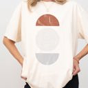 Large Ivory Cream Abstract Geometric Circle Vintage Art Pattern Cosmic Retro Edition Bold Graphic Statement Comfort Colors Tee