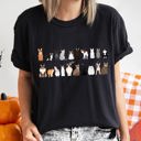 XL Black Cat Lovers Farm Animal Illustration Breeds And Cat Portraits Art Comfort Colors Tee