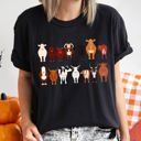 XXL Black Cow Lovers Farm Animal Illustration With Multiple Cow Breeds Art Comfort Colors Tee
