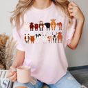 XXL Blossom Light Pink Cow Lovers Farm Animal Illustration With Multiple Cow Breeds Art Comfort Colors Tee