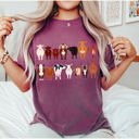 Small Berry Red Cow Lovers Farm Animal Illustration With Multiple Cow Breeds Art Comfort Colors Tee