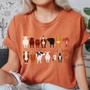 Small Yam Cow Lovers Farm Animal Illustration With Multiple Cow Breeds Art Comfort Colors Tee