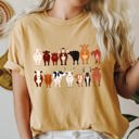 XL Mustard Cow Lovers Farm Animal Illustration With Multiple Cow Breeds Art Comfort Colors Tee