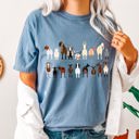 Small Blue Jean Goat Lovers Farm Animal Illustration With Breeds And Pets Displayed Comfort Colors Tee
