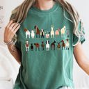 XL Moss Dark Green Goat Lovers Farm Animal Illustration With Breeds And Pets Displayed Comfort Colors Tee