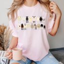 Large Blossom Light Pink Sheep Lovers Farm Animal Illustration And Breeds Portrait Gallery Comfort Colors Tee