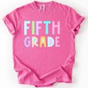M Fifth Grade Back To School Kids, Pastel, First Day, Teacher, Grades, Students, Colorful Comfort Colors T-Shirt