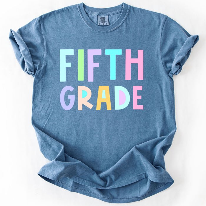Back To School Kids, Pastel, First Day, Teacher, Grades, Students, Colorful Comfort Colors T-Shirt