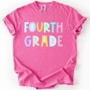 M Fourth Grade Back To School Kids, Pastel, First Day, Teacher, Grades, Students, Colorful Comfort Colors T-Shirt