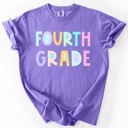 XL Fourth Grade Back To School Kids, Pastel, First Day, Teacher, Grades, Students, Colorful Comfort Colors T-Shirt