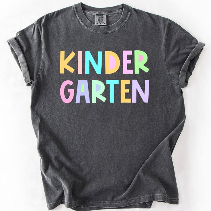 Back To School Kids, Pastel, First Day, Teacher, Grades, Students, Colorful Comfort Colors T-Shirt