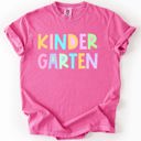 M Kindergarten Back To School Kids, Pastel, First Day, Teacher, Grades, Students, Colorful Comfort Colors T-Shirt