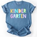 S Kindergarten Back To School Kids, Pastel, First Day, Teacher, Grades, Students, Colorful Comfort Colors T-Shirt